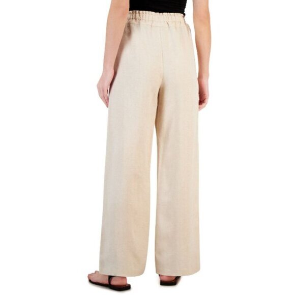 I.N.C. International Concepts Women's Metallic Wide-Leg Linen Dress Pants NWT - Picture 2 of 8